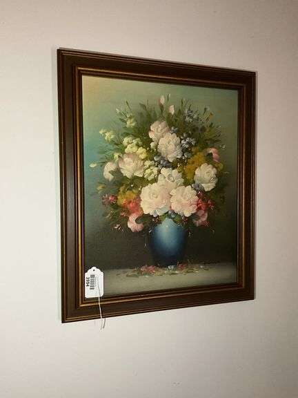Floral painting, signed, framed