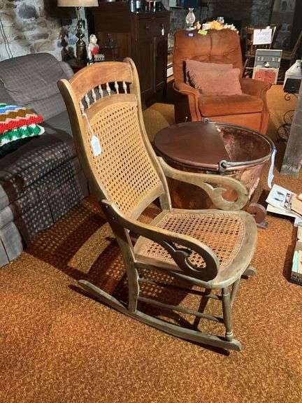 Victorian cottage rocker w/ caned seat and back - Hurley Real Estate ...