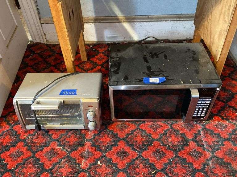 Hamilton Beach microwave, and Black and Decker toaster oven