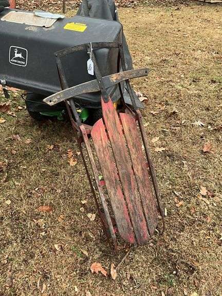 Vintage wooden snow sled