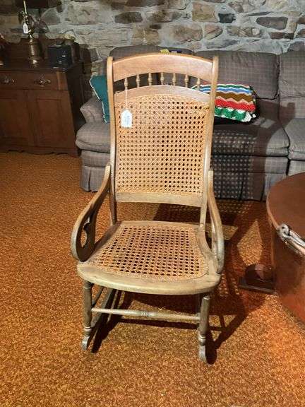 Victorian cottage rocker w/ caned seat and back - Hurley Real Estate ...