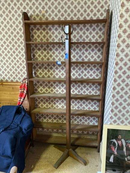 Wooden clothes tree and 8-tier shelf unit
