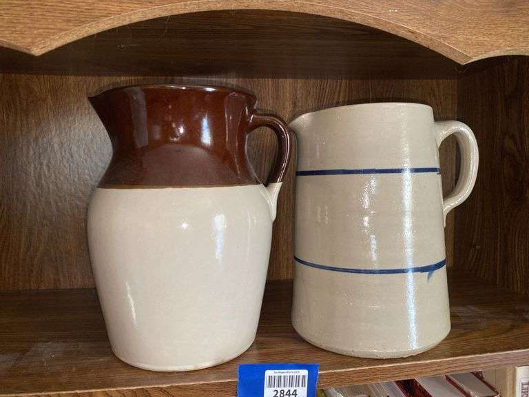 Two stoneware pitchers