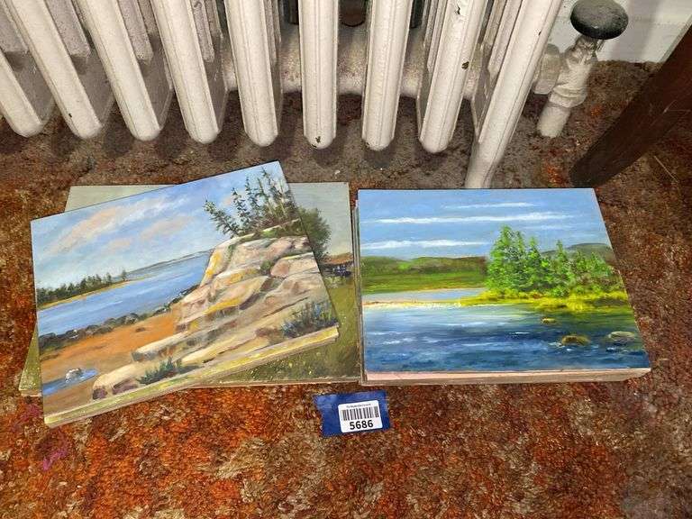 Group of landscape paintings