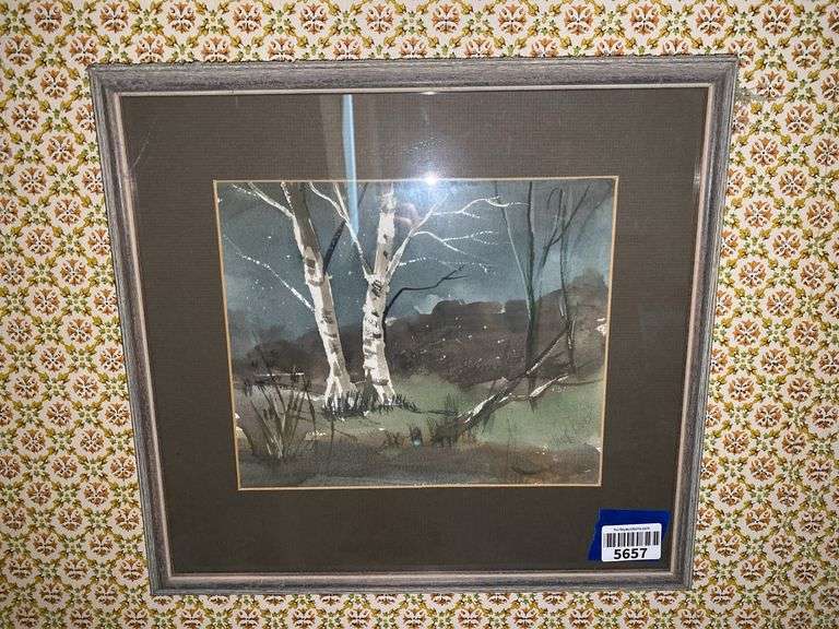 Clyde Roberts watercolor, landscape, framed