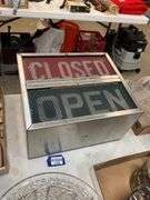 Lighted CLOSED/OPEN sign - Hurley Real Estate & Auctions