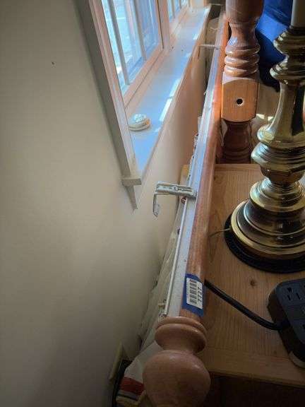 Window draperies and pole 2 panel drapes each 42in wide 104x89