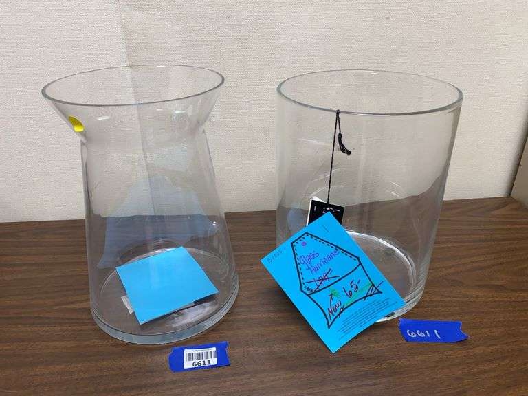 Two large glass vases
