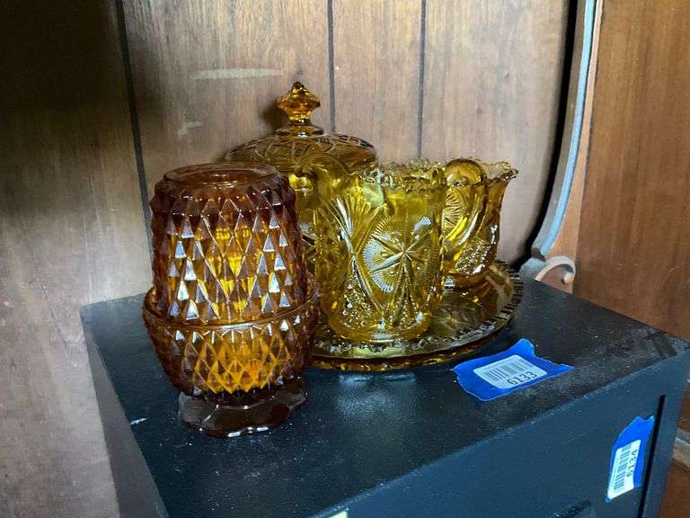 Amber Press Glass