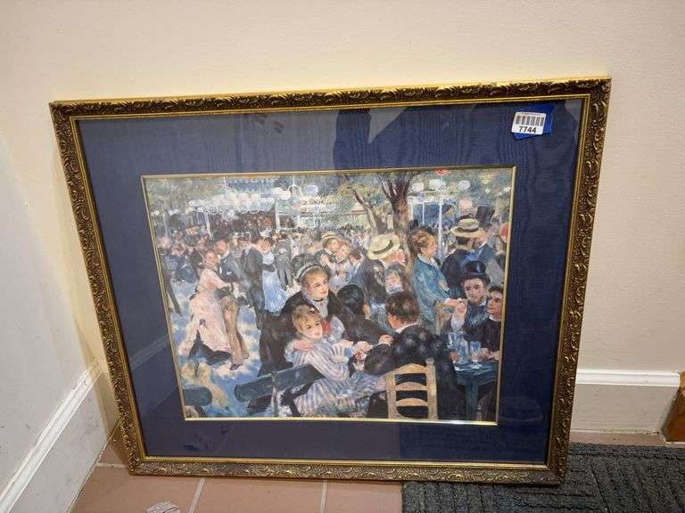 Renoir print, Dance at Le Moulin de la Galette, framed 24x28