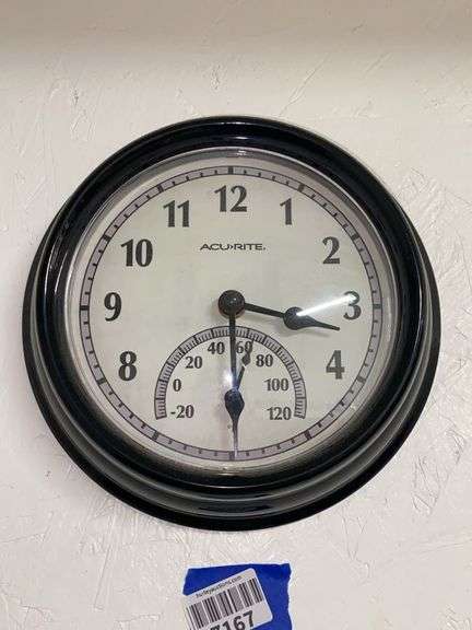 Acu-rite wall clock/thermometer - Hurley Real Estate & Auctions