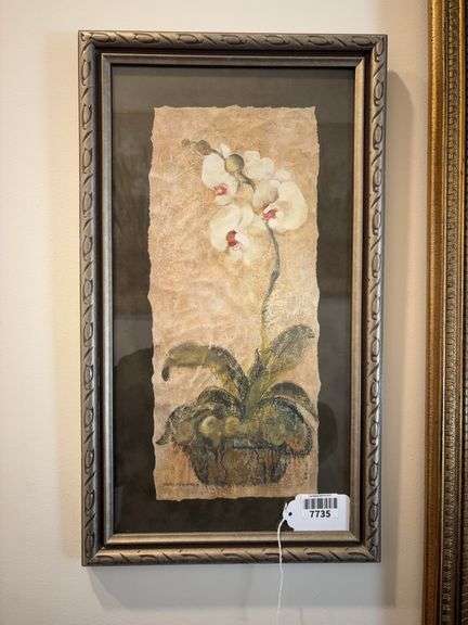 Two Cheri Blum botanical prints, framed 12x21