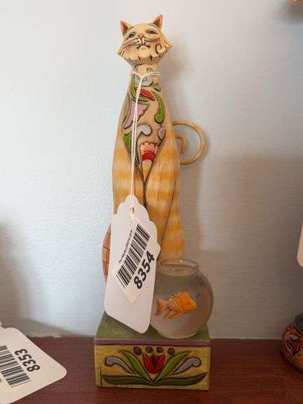 Jim Shore Cat w/ fishbowl figure: Jilly
