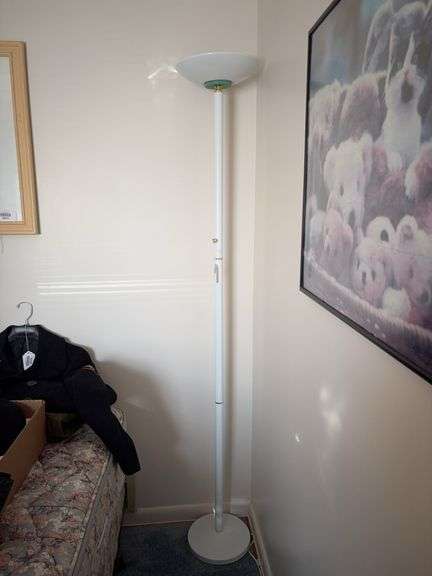 White torchiere floor lamp 71in tall