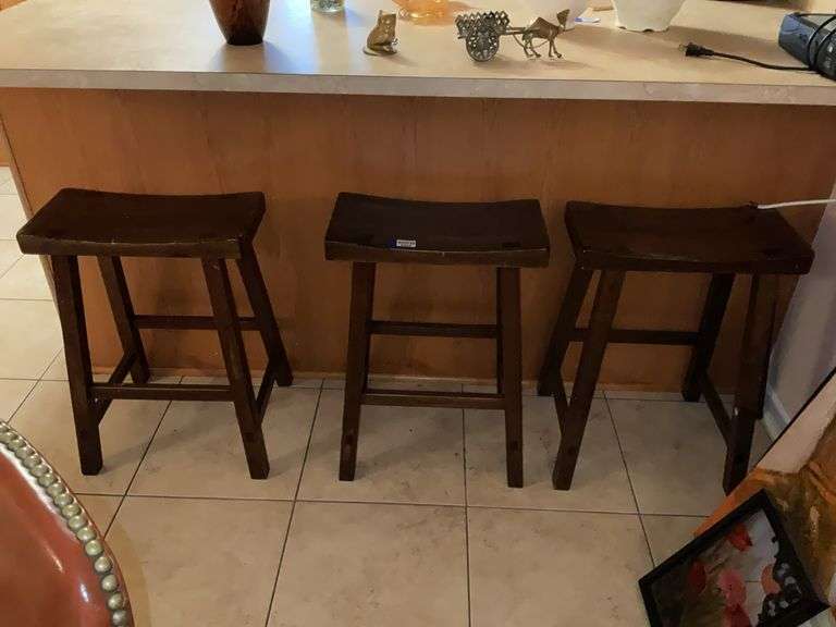 Three barstools - by the pc take three seat height, 24 inches