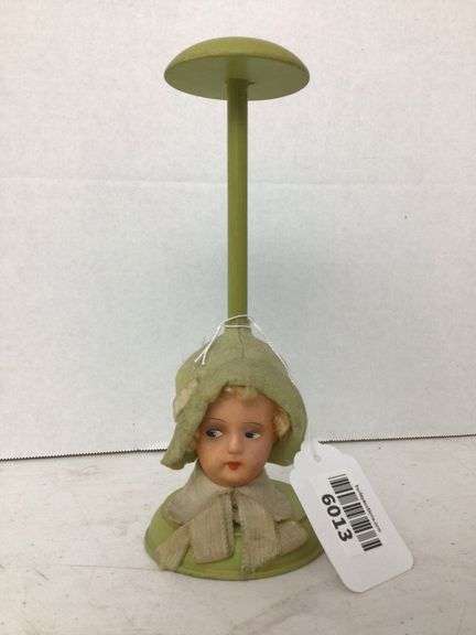 A Rare Find! Art Deco Child’s Hat Stand, beautifully painted face, Store/Window Display