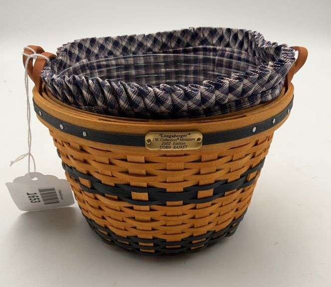 2002 j w miniature corn basket liner, protector and box