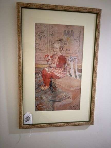 Carl Larsson print, Lisbeth, framed 16x23