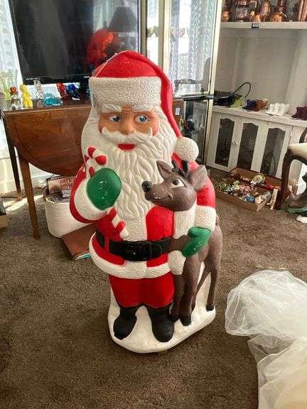 Blowmold Santa w/ reindeer