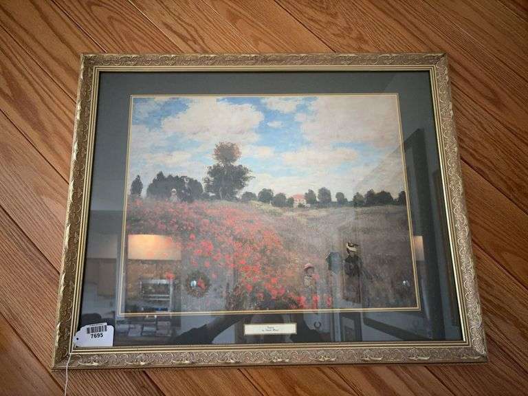 Monet print, Poppies, framed 25x32