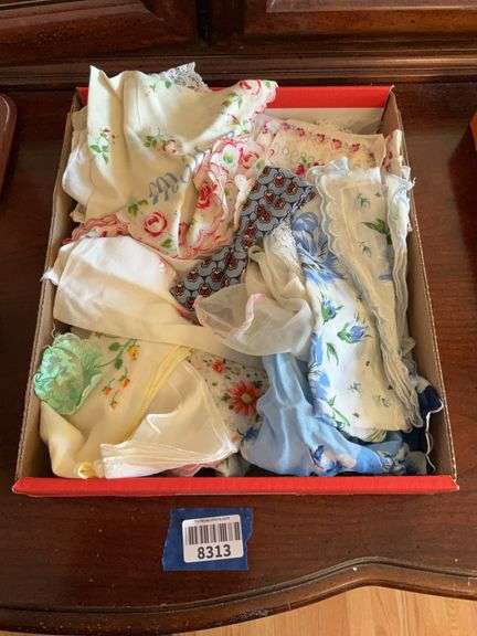 Vintage ladies fancy hankies, and bow tie