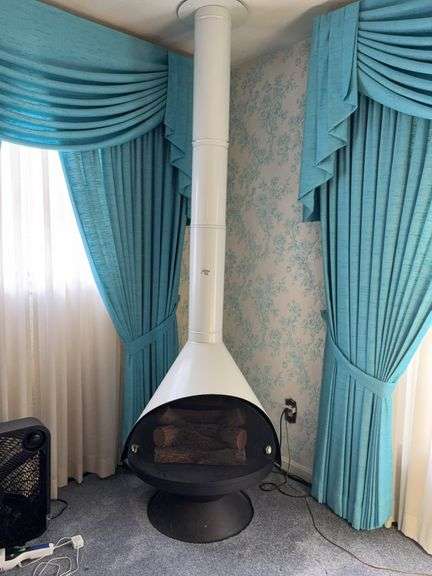 MCM white electric fireplace/stove heater