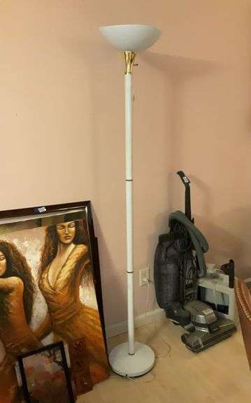 White torchiere floor lamp 72 inches tall