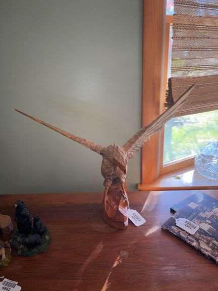 Spread wing eagle carving