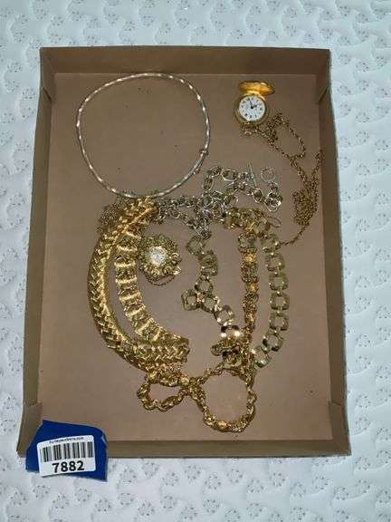 Costume jewelry: pendant watches, chains