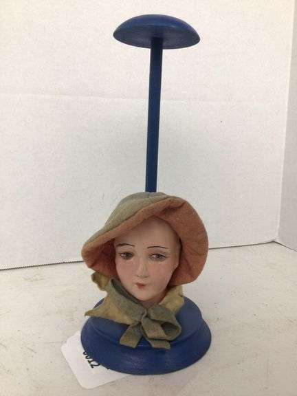 A Rare Find! Art Deco Hat Stand, beautifully painted face, store/window displsy