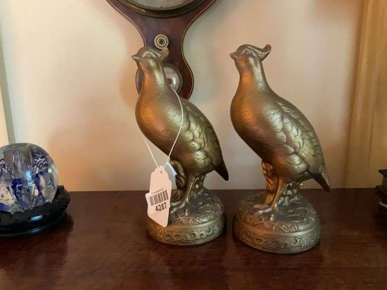 Pair of ABCO quail figurines