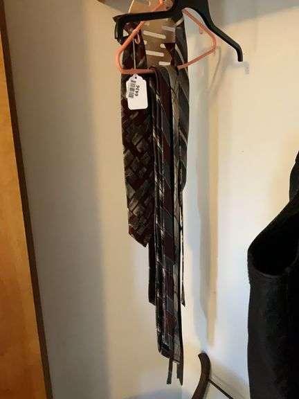 Men's neckties on hanger