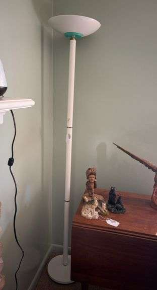 White torchiere floor lamp