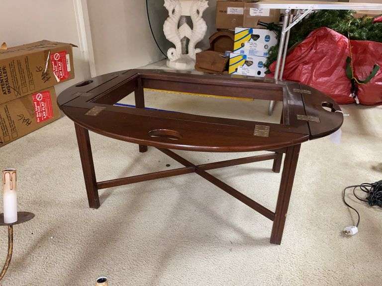 Butler's tray style coffee table - missing inset glass top 40x31x17