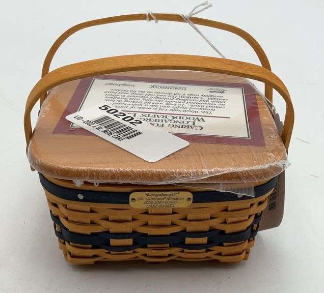 2002-2003 j w miniature cake basket liner, protector, lid with box