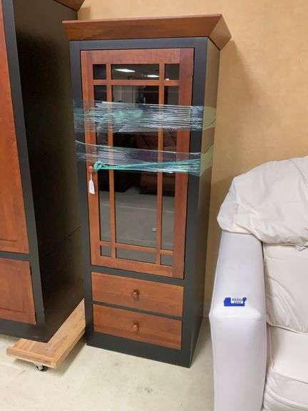 Ethan Allen right side cabinet in natural and black finishes 24x18x67