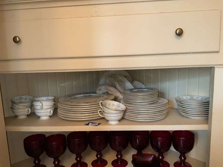 Contents of shelf: Castleton China "Caprice"dinnerware