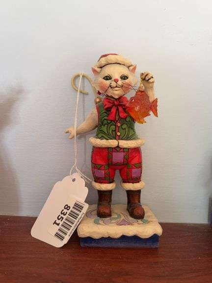 Jim Shore Cat figure: Catch the Christmas Spirit
