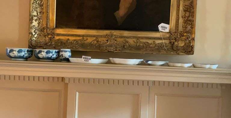 Eight pcs blue & white Canton china