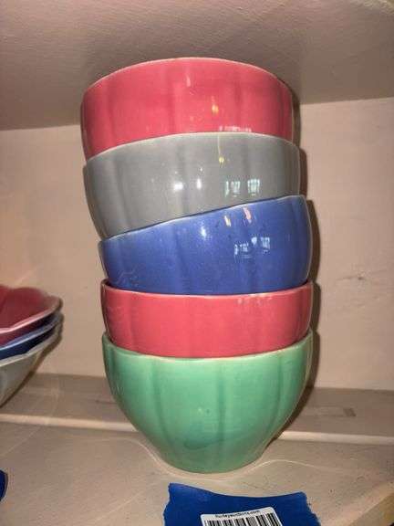 Five PETALWARE pottery bowls