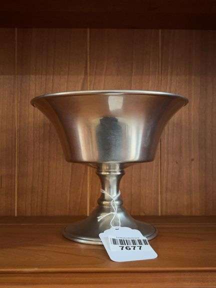 Pewter pedestal bowl