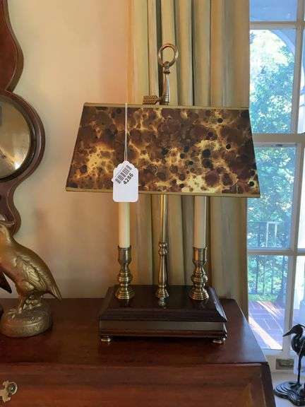 Bouillotte style desk lamp w/ rectangular shade