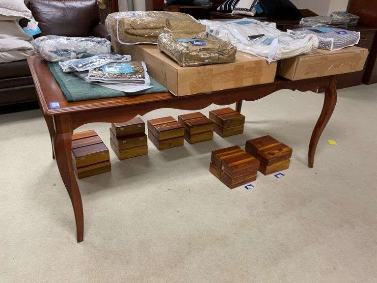 Ethan Allen French Provincial extension dining table w/ two leaves in boxes - no other contents 72x42x30