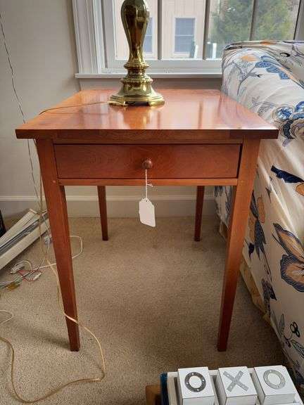 Two Harden cherry finish end tables w/ drawers, tapered legs - by the pc take two -  20x26x26