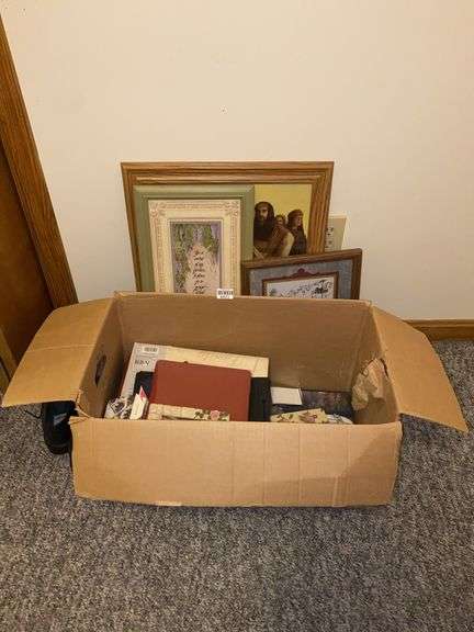 Framed prints, picture frames and albums, men's shoes sz: 8W