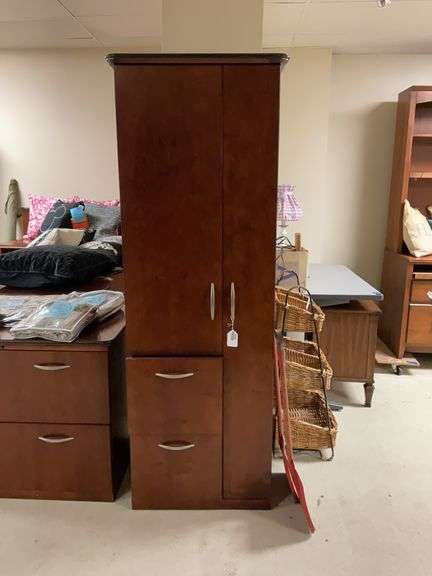 Office cabinet w/ two file drawers 23.5x22x72