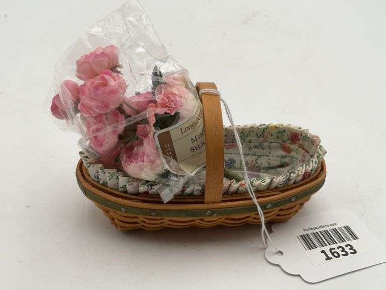2005 miniature peony basket liner, protector, tie on with box