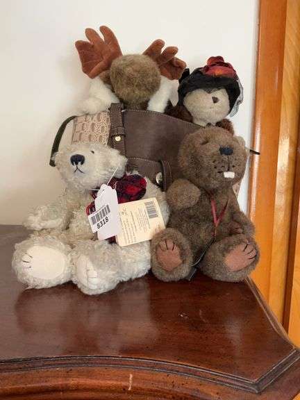 Boyds Bear, beaver and moose, in purse