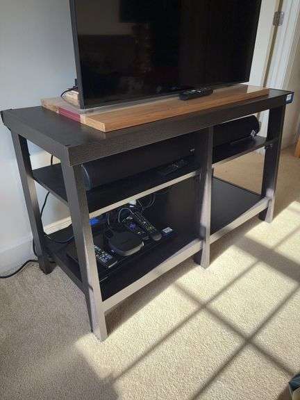 Black 3-tier entertainment stand - no contents 47x18x28