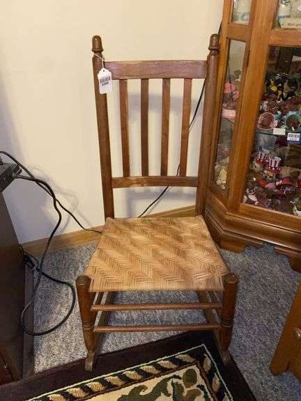 Sewing rocker w/ woven seat